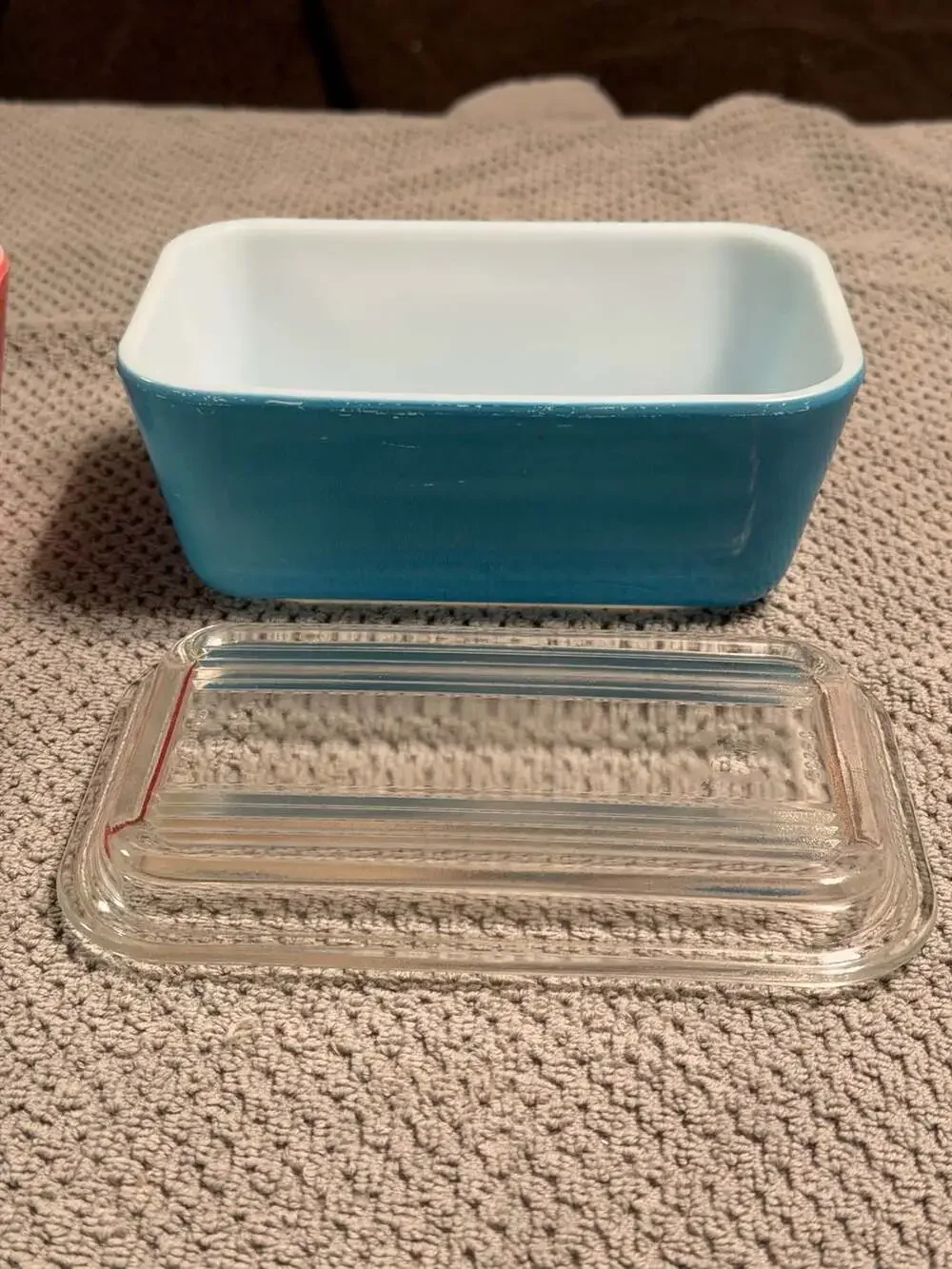 Vintage Pyrex 501 1.5 Cup Refrigerator Dish Set - Yellow, Red, Blue